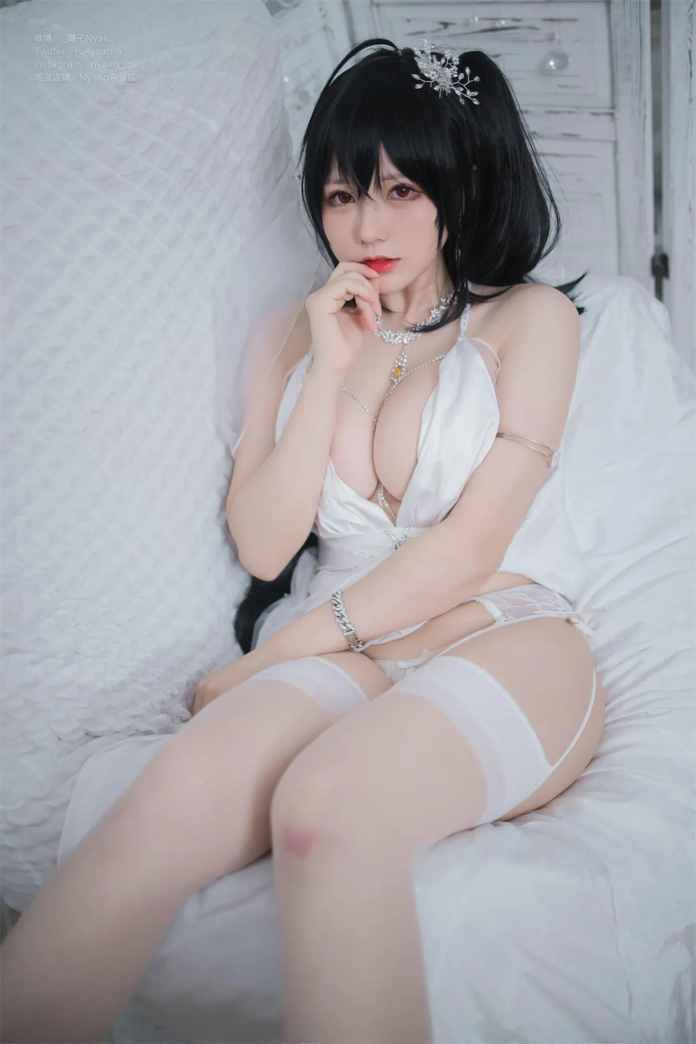 Nyako喵子 – NO.40 大凤纯白婚纱 [65P]插图7